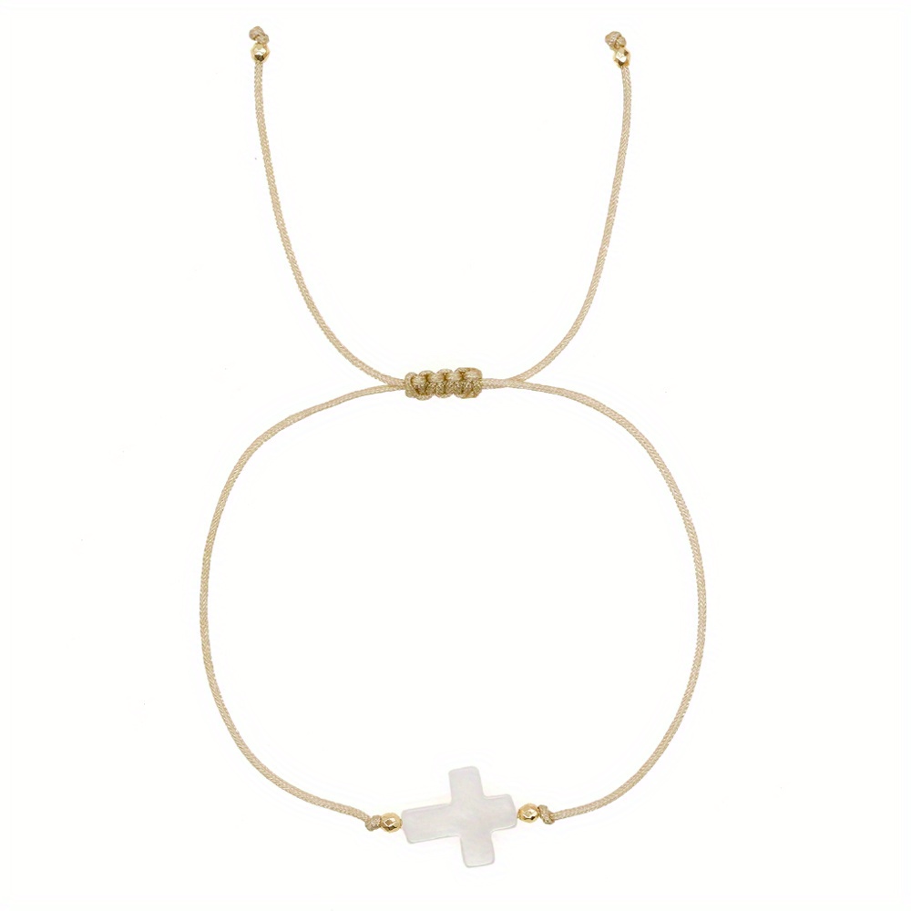 Bohemian Women's Bracelet Shell Cross Charm for Easter